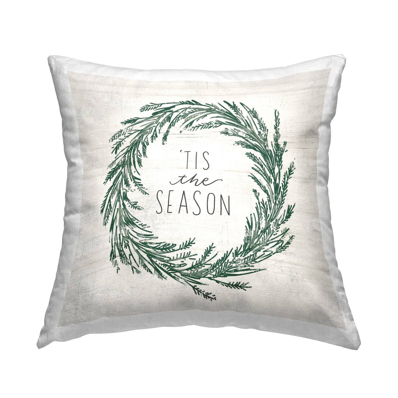 Stupell Industries Tis The Season Wreath Throw Pillow